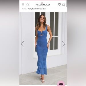 Hello Molly: PARTY PAL MIDI DRESS BLUE